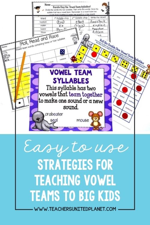 Easy to use Strategies for Teaching Vowel Teams to Big Kids